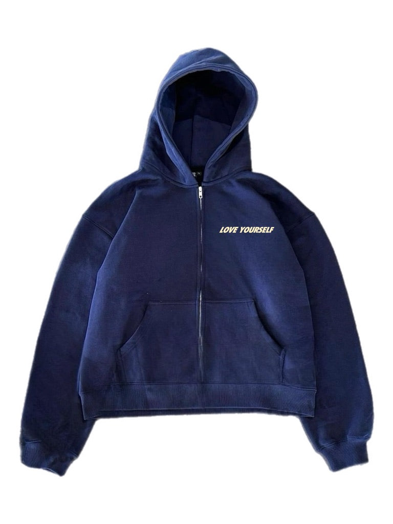 Navy Blue Zip-Up Hoodie